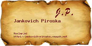 Jankovich Piroska névjegykártya