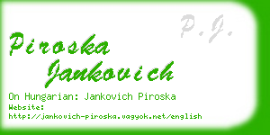 piroska jankovich business card